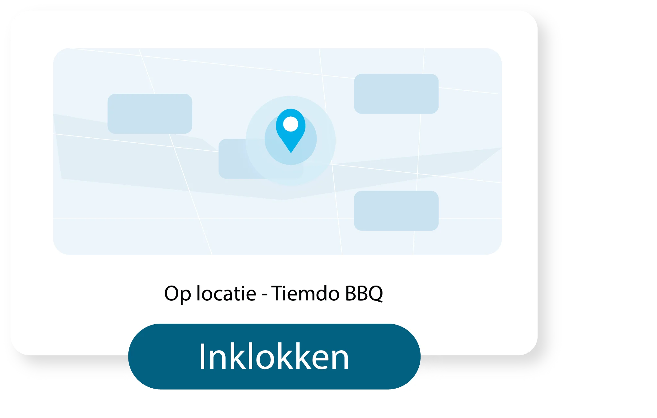 Employee clocks in through the Tiemdo app on their phone, only possible on location