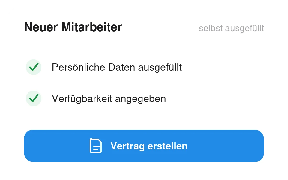 Neuer Saisonmitarbeiter, der Daten und Verfügbarkeit in der Tiemdo-App ausfüllt