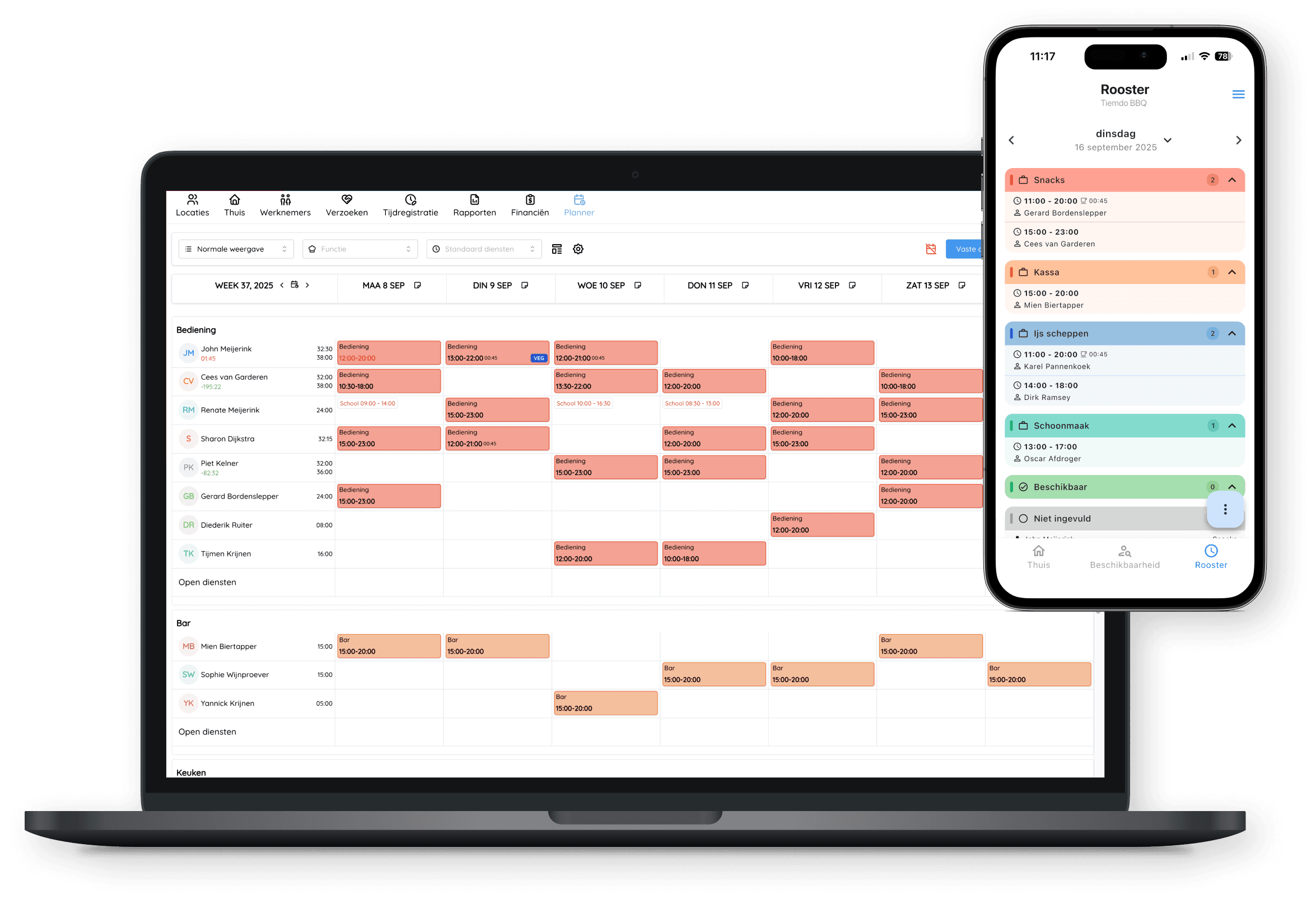 Planner dashboard op laptop