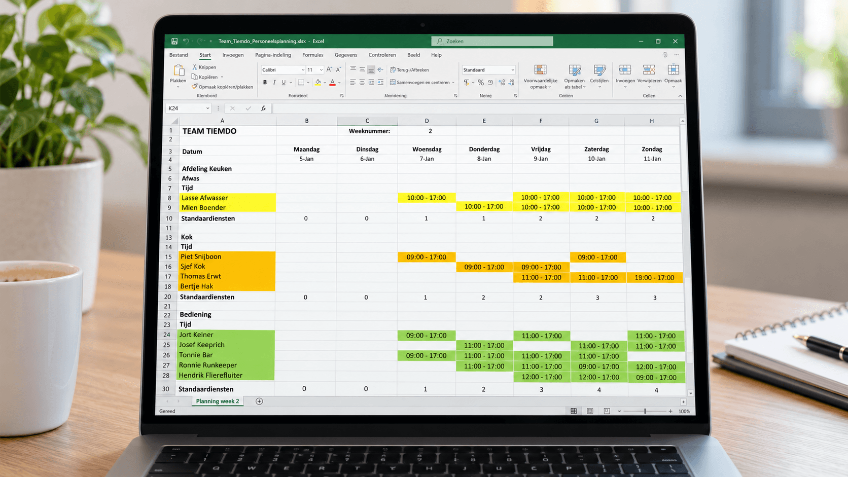Personeelsplanning in Excel + gratis Excel-sheet